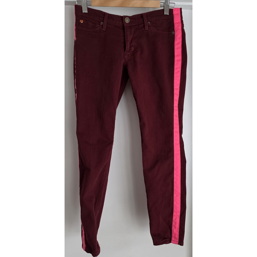 Hudson Jeans Women's Size 26 Skinny Maroon Pink Denim Casual Pants Trousers